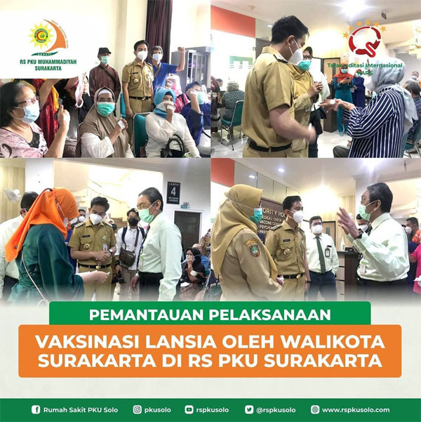 Pemantauan Vaksinasi Lansia oleh Gibran Rakabuming Raka Walikota Surakarta di RS PKU Surakarta