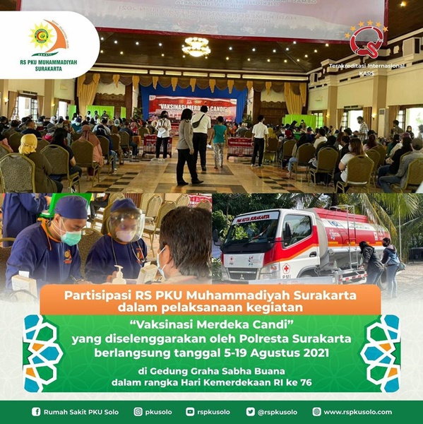 RS PKU SOLO dalam Vaksinasi Merdeka Candi Polresta Surakarta