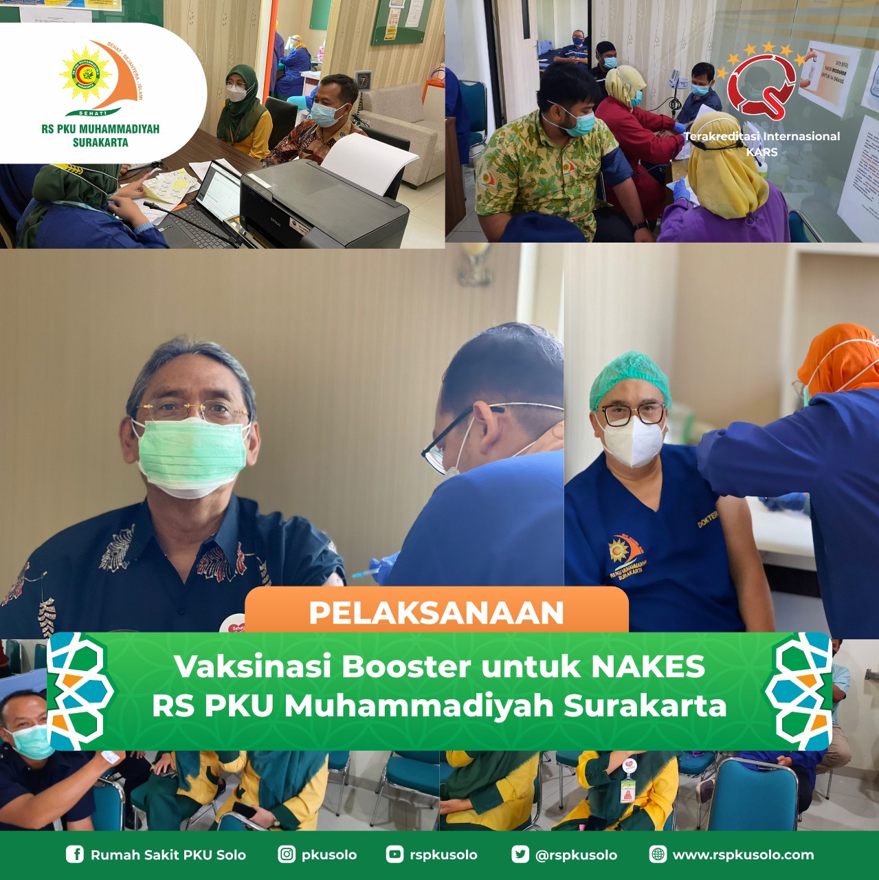 Vaksin Booster Moderna untuk Nakes RS PKU Muhammadiyah Surakarta